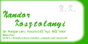 nandor kosztolanyi business card